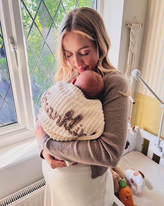 Cream Oversized Name Cardigan