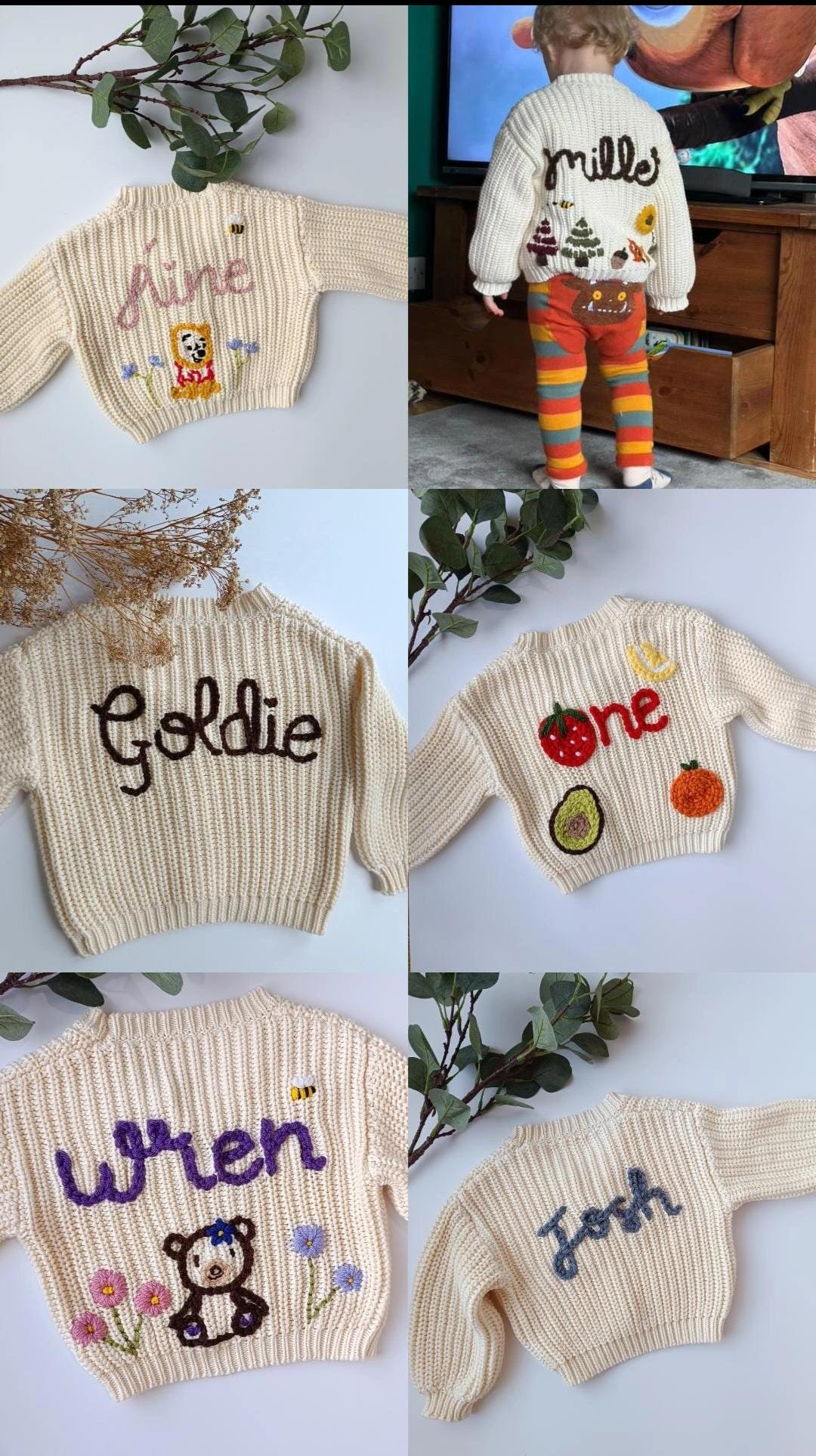 Cream Oversized Name Cardigan