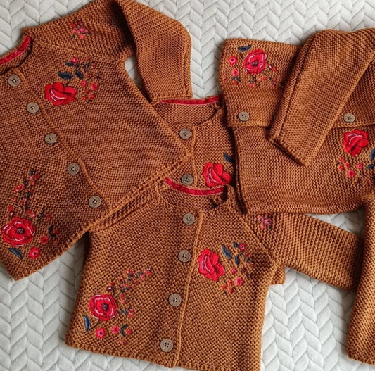 SALE Camel Rose Cardigan