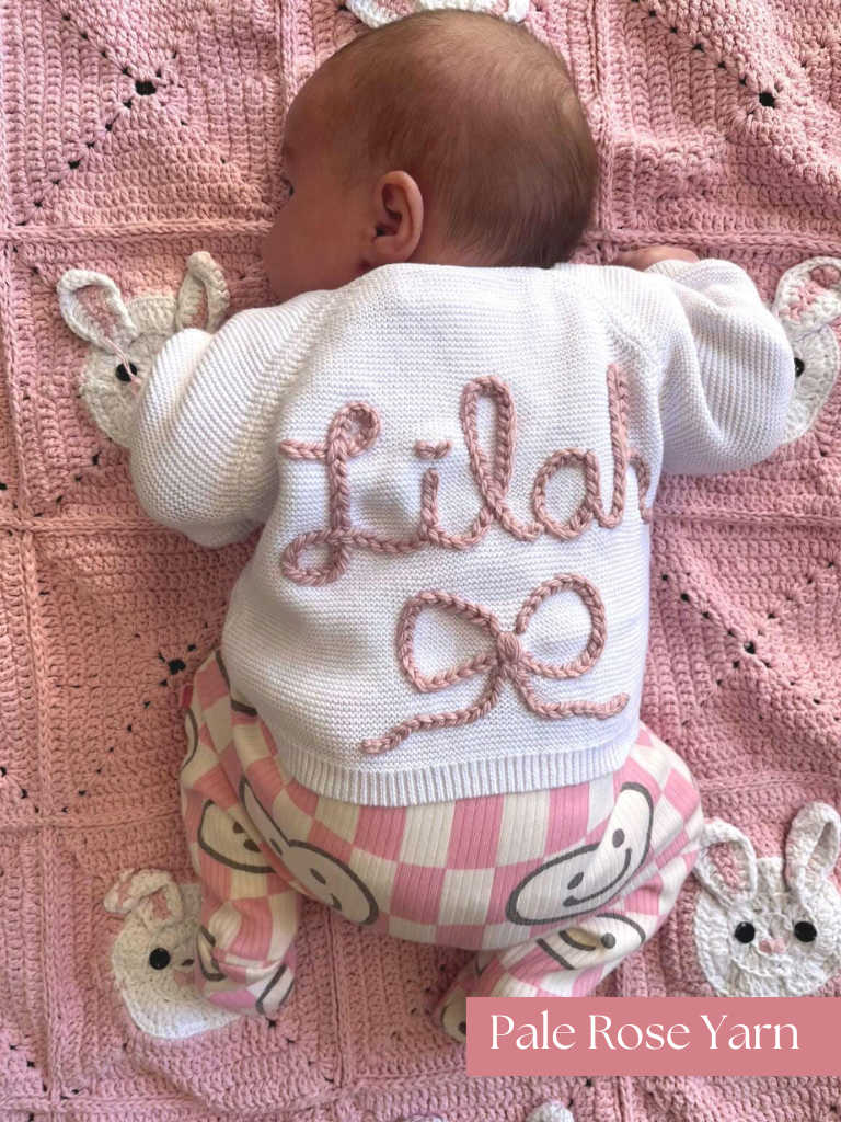 Personalised Embroidered White Cardigan