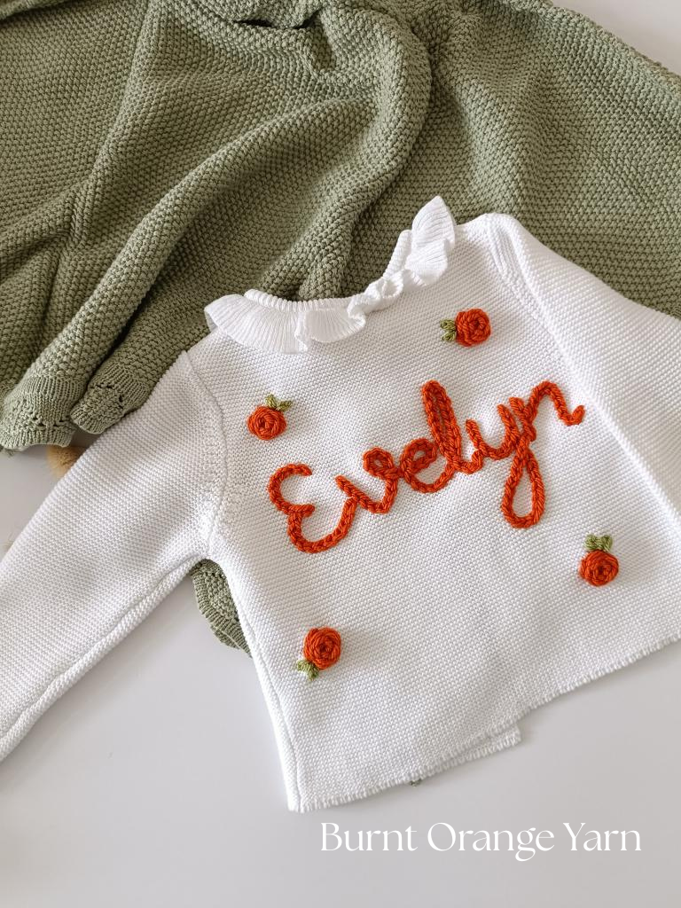 Personalised Embroidered Frill White Cardigan
