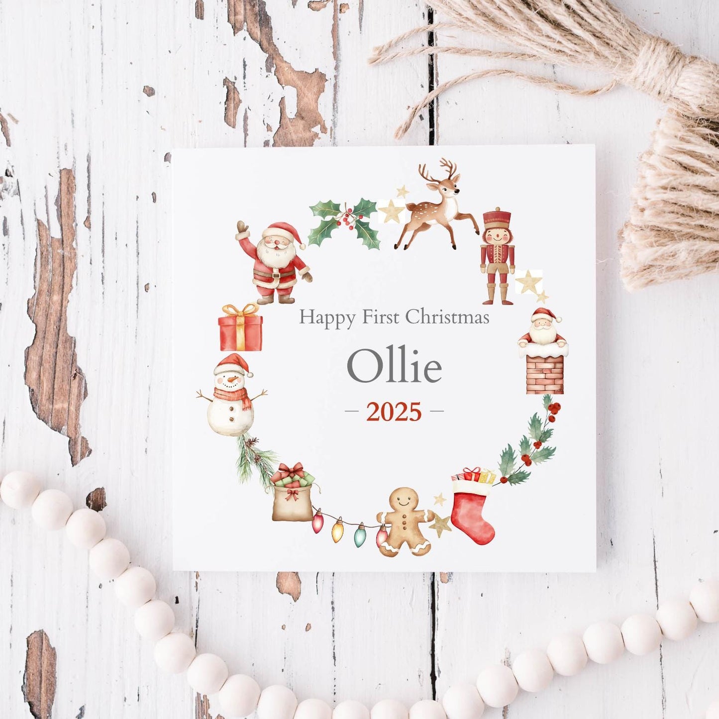 Personalised First Christmas Card|1st Christmas Card for child |2025 Christmas Card | Christmas Card for baby