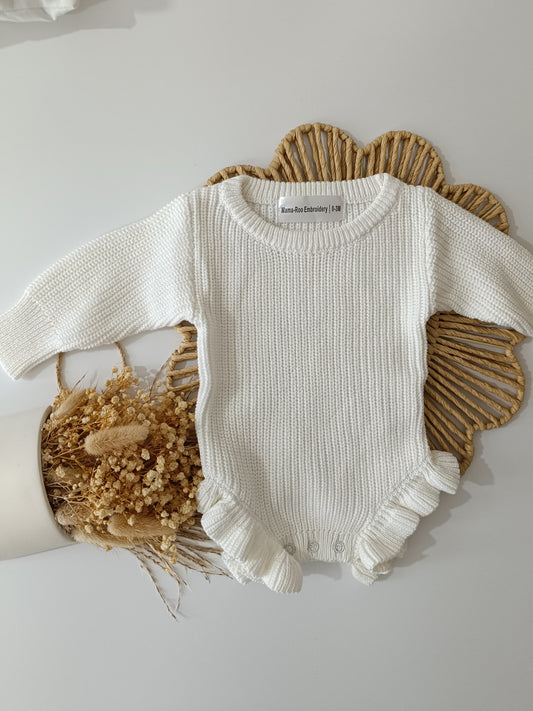 Personalised Organic Cotton Frill White Romper