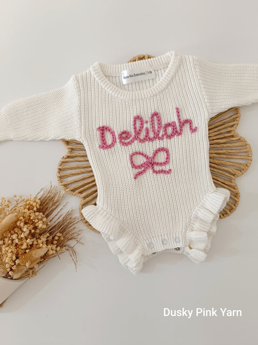 Personalised Organic Cotton Frill White Romper