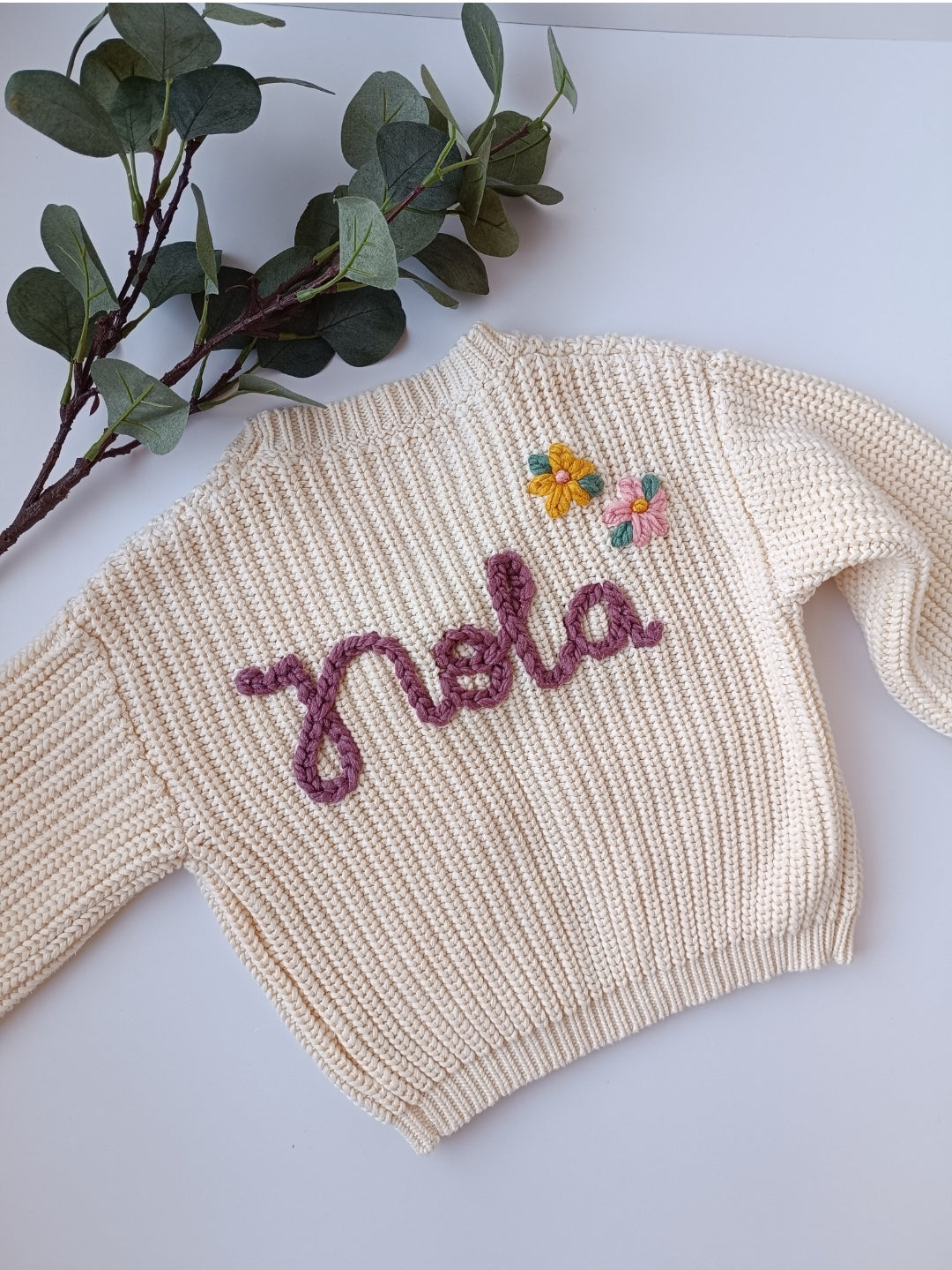 Cream Oversized Name Cardigan