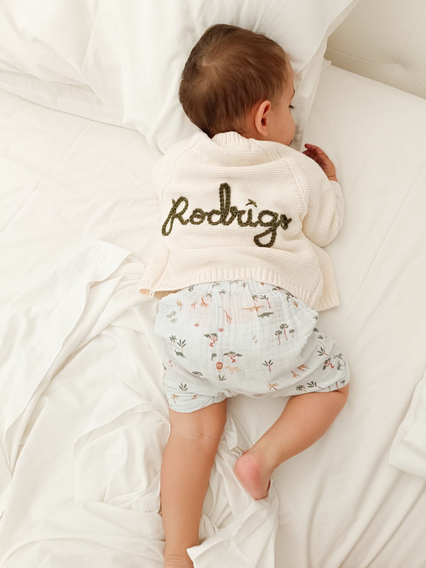 Personalised Embroidered Cream Cardigan