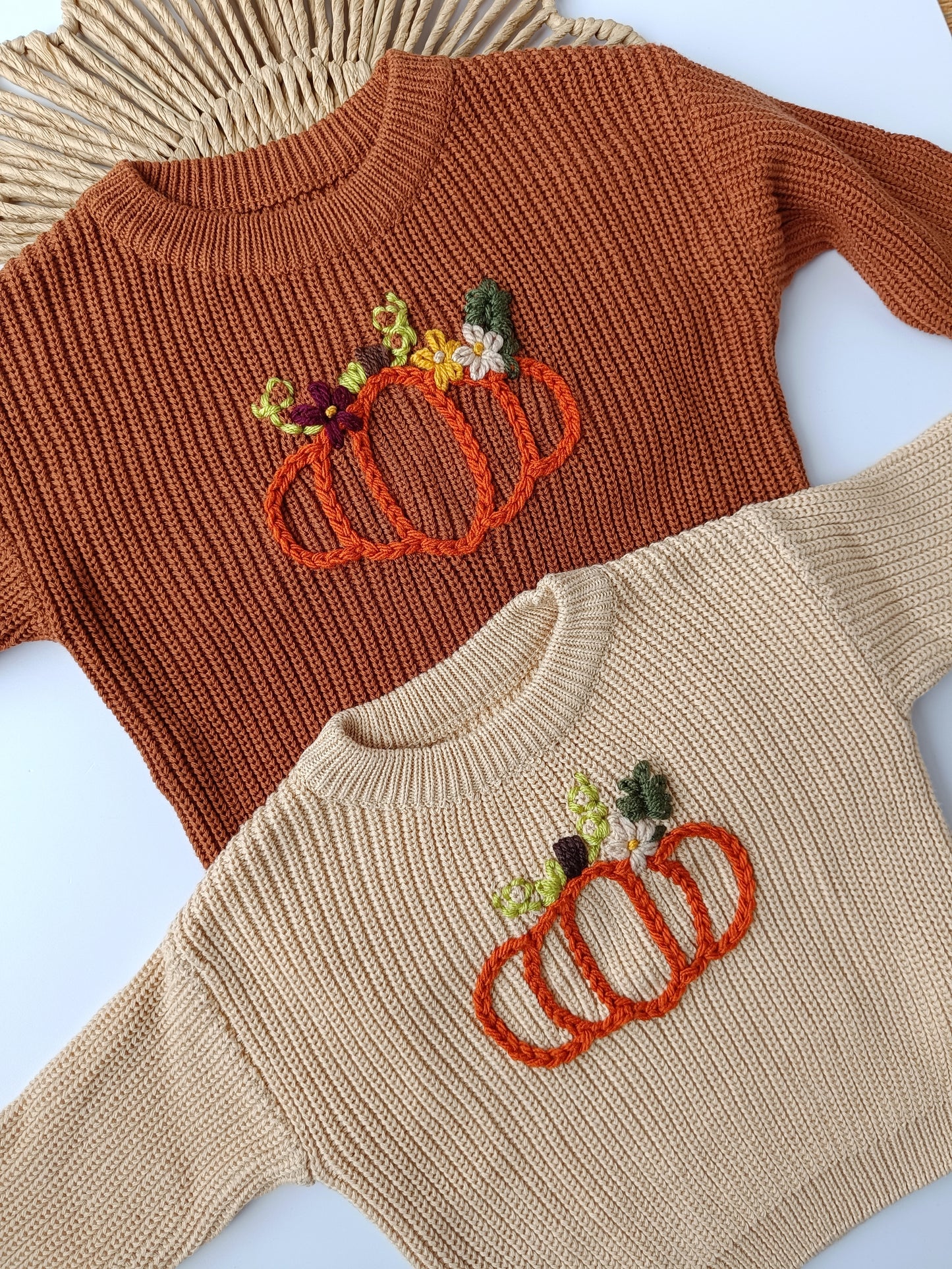 Brown Pumpkin Oversized Jumper - Add Name