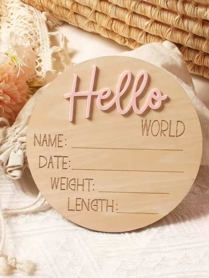 Hello World Wooden Plaque
