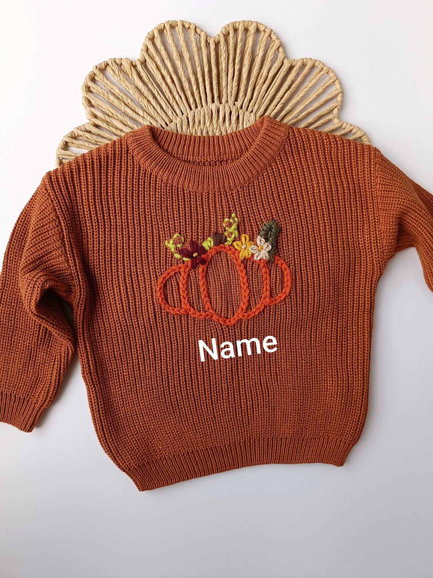 Brown Pumpkin Oversized Jumper - Add Name