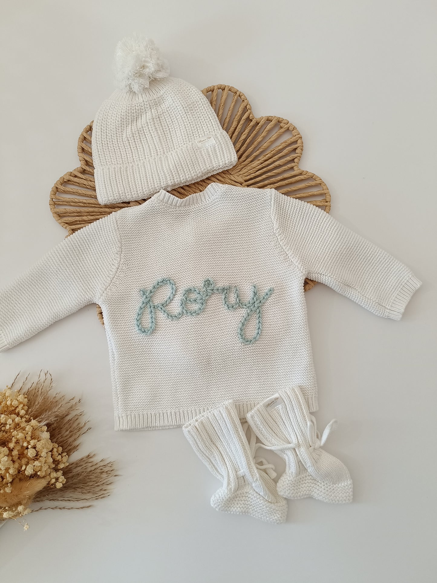 Personalised Embroidered White Cardigan