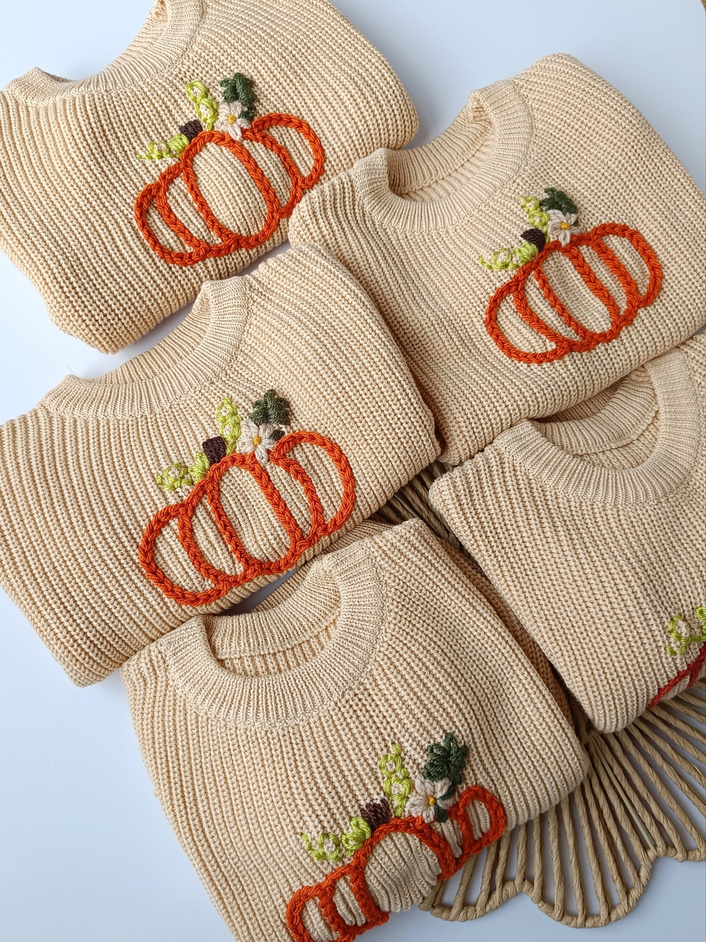 Beige Pumpkin Oversized Jumper - Add Name