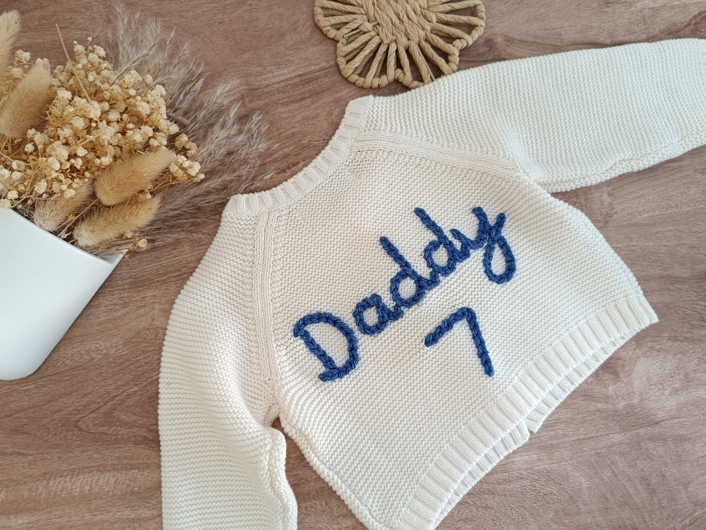 Personalised Embroidered Cream Cardigan