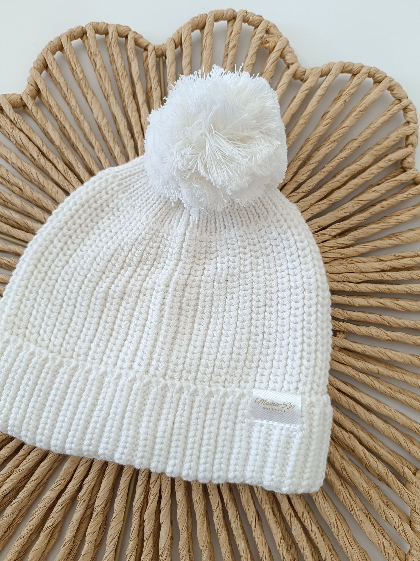 Bobble Hat | Pompom Knitted Hat | White