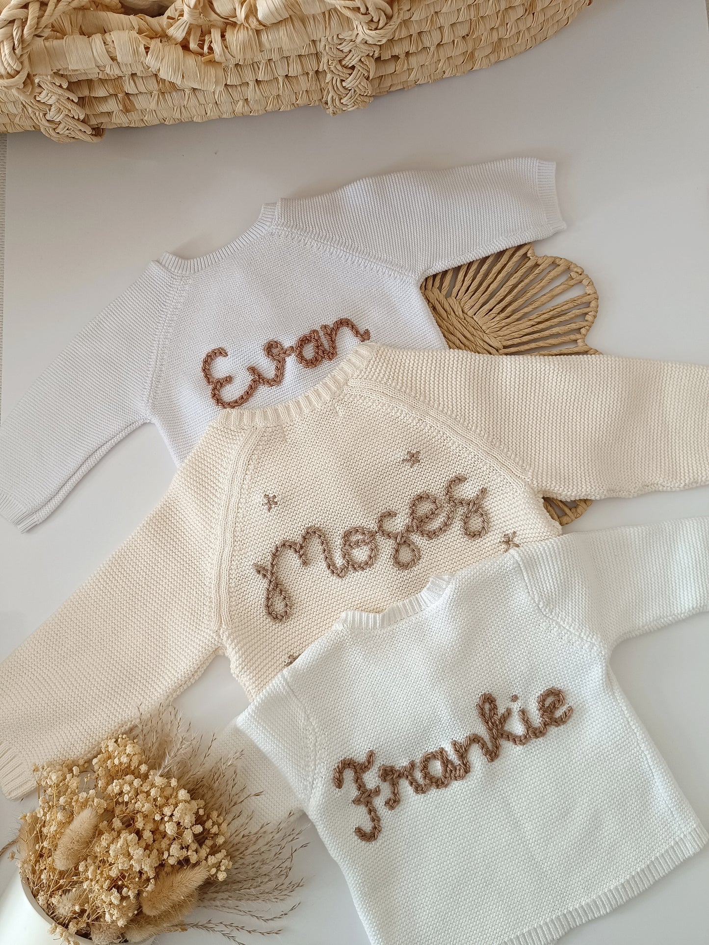 Personalised Embroidered White Cardigan