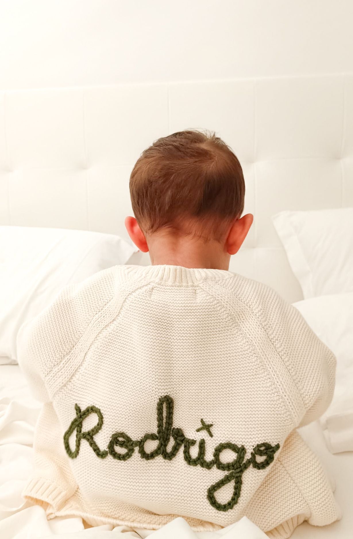 Personalised Embroidered Cream Cardigan