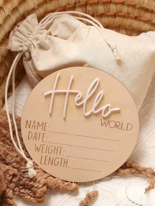 Hello World Wooden Plaque