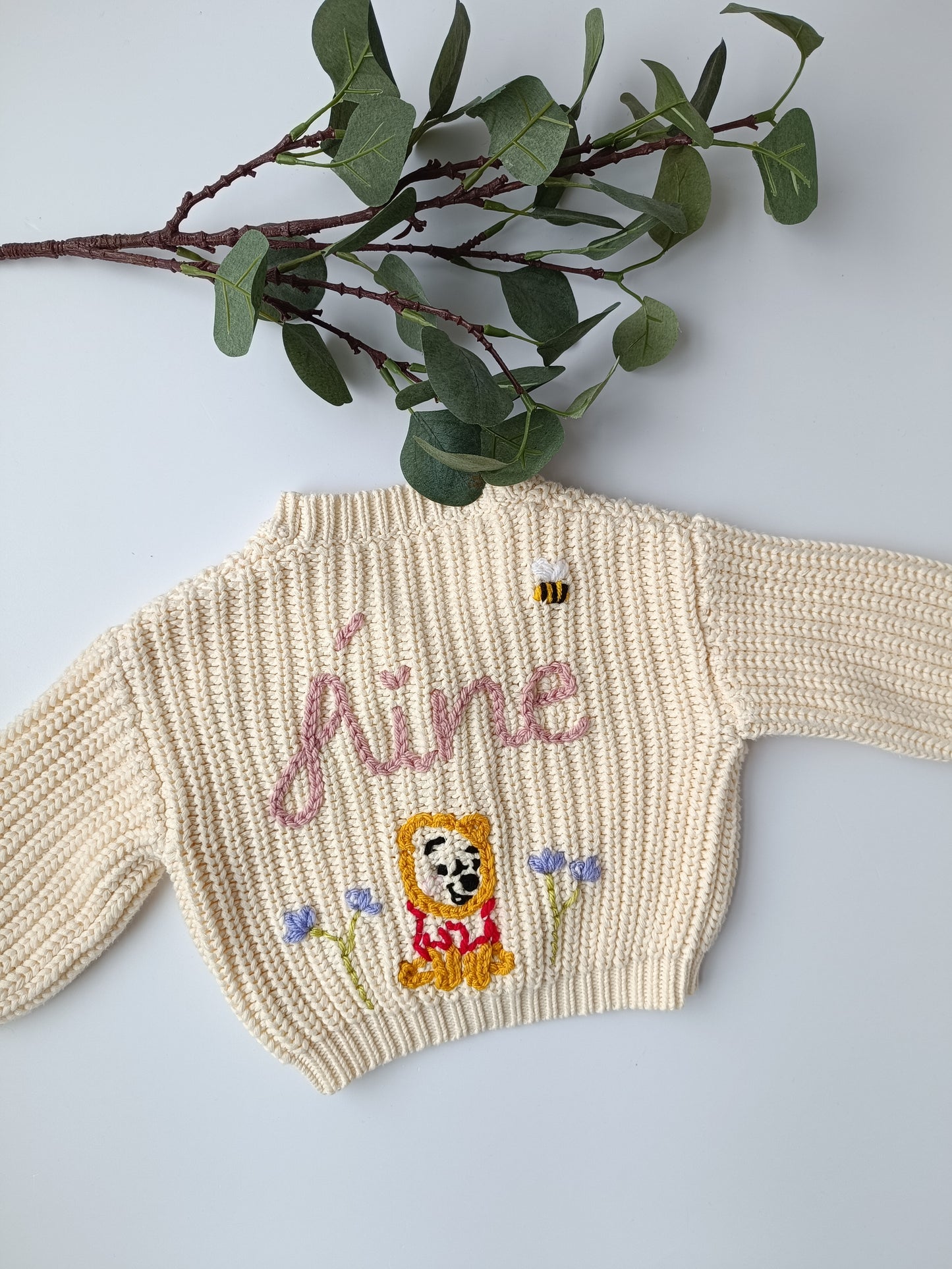 Cream Oversized Name Cardigan