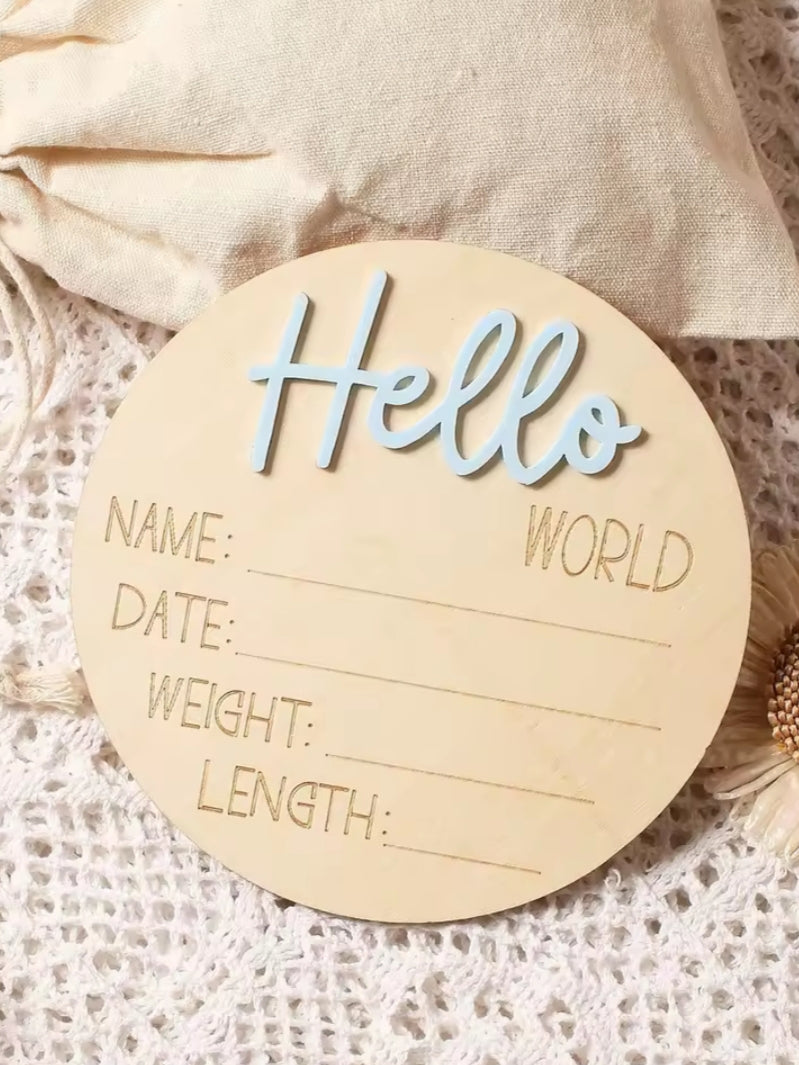 Hello World Wooden Plaque