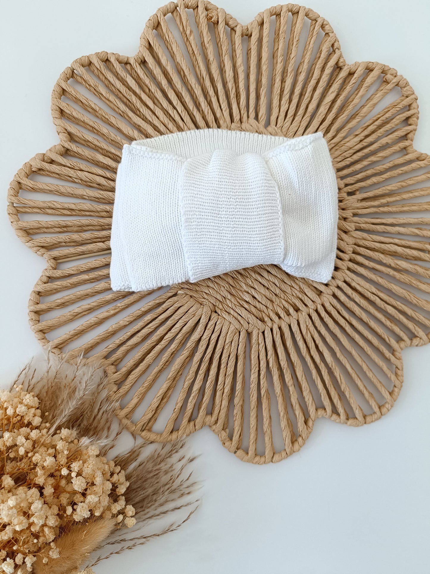Knit Bow Headband | Topknot | White
