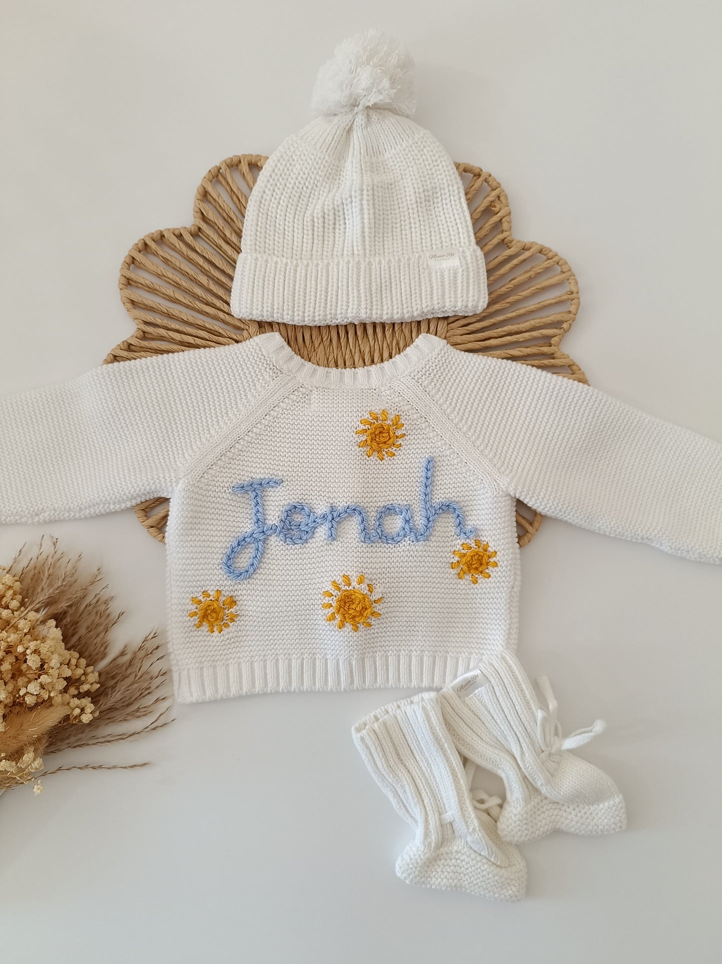 Personalised Embroidered White Cardigan