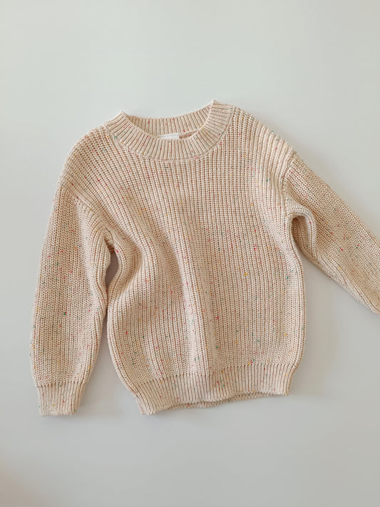 Pumpkin Design Cream Confetti Jumper 12-18m