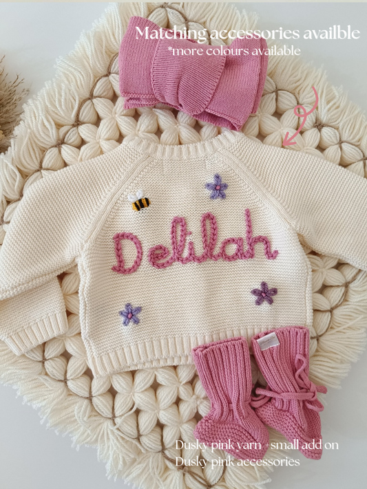 Personalised Embroidered Cream Cardigan