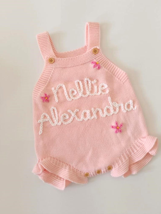 Personalised Pink Romper