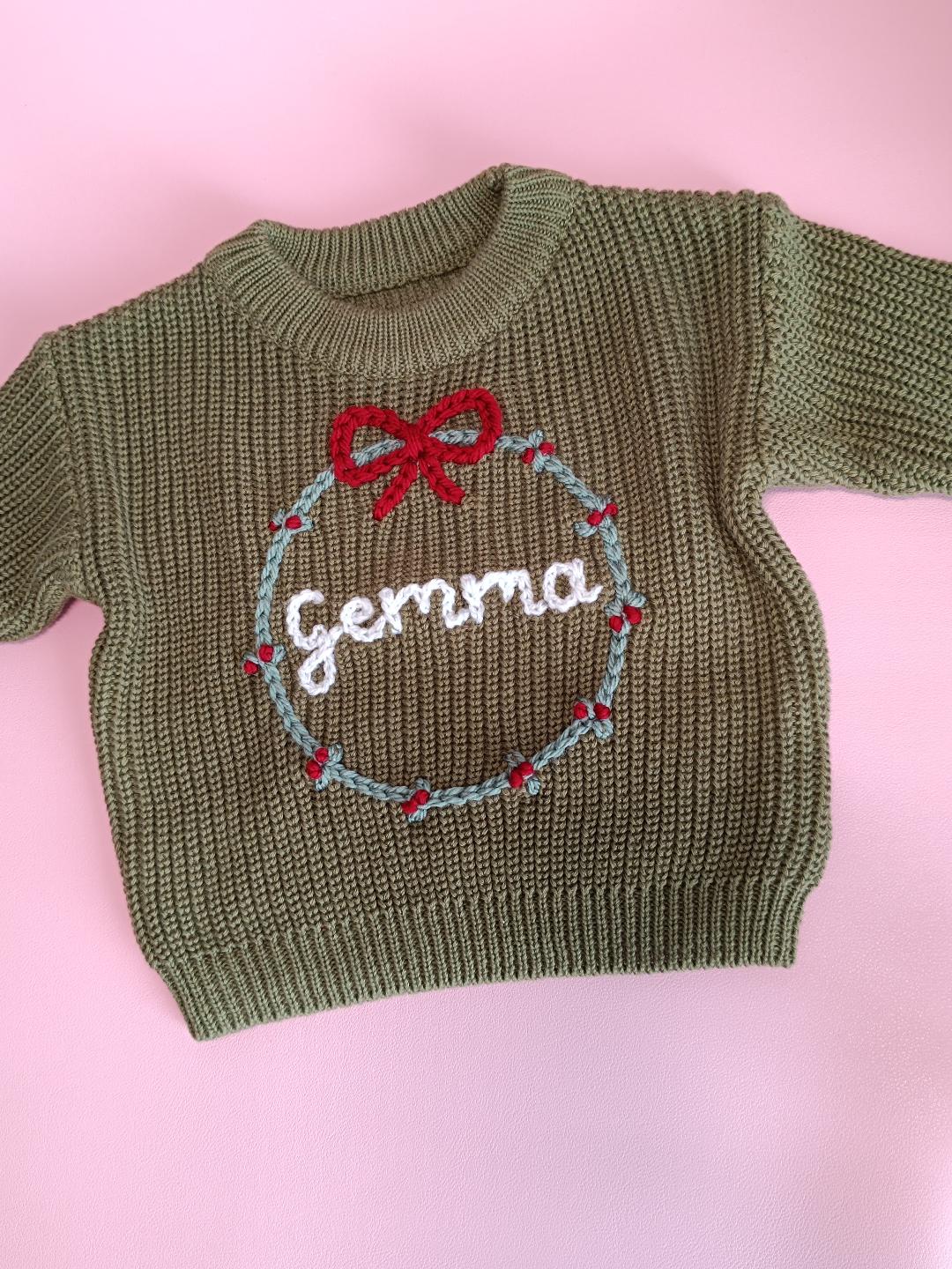 Christmas Pine Name Oversized Jumper