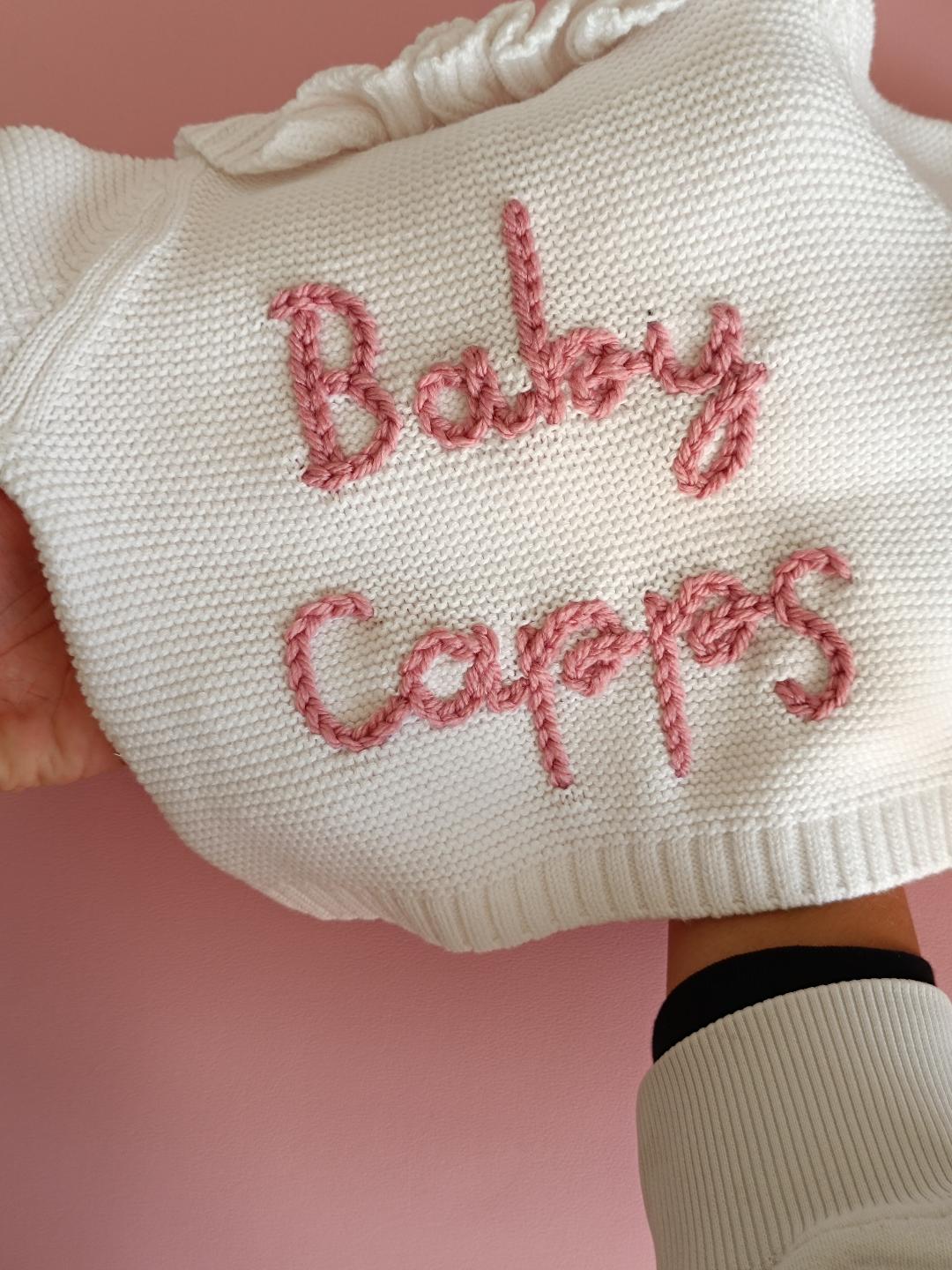 Personalised Embroidered Frill White Cardigan