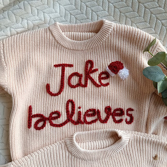 Christmas Believes Natural Oversized Jumper