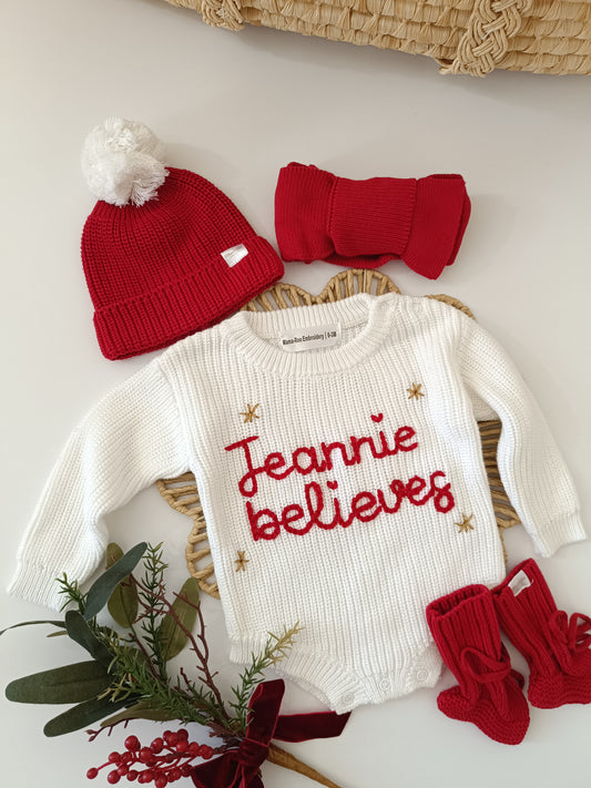 Christmas Personalised Romper Organic Cotton