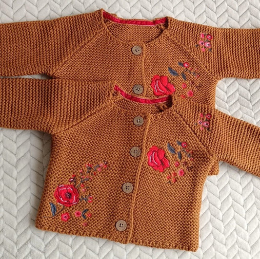 SALE Camel Rose Cardigan