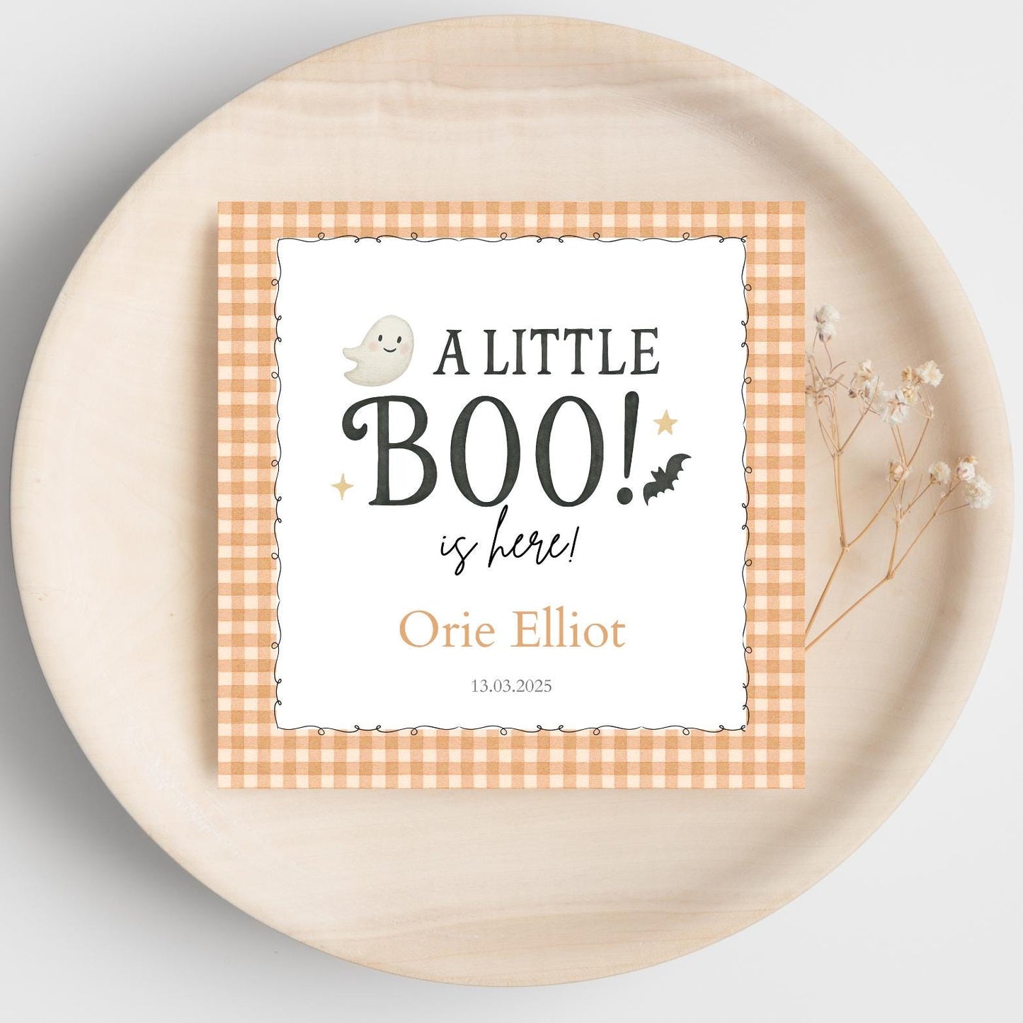 Personalised Halloween New Baby Card| Welcome to the world Halloween card | Halloween Card for new baby | Little Boo is here card