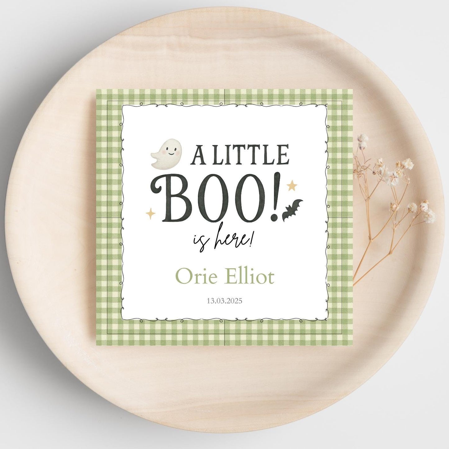 Personalised Halloween New Baby Card| Welcome to the world Halloween card | Halloween Card for new baby |Little Boo is here card