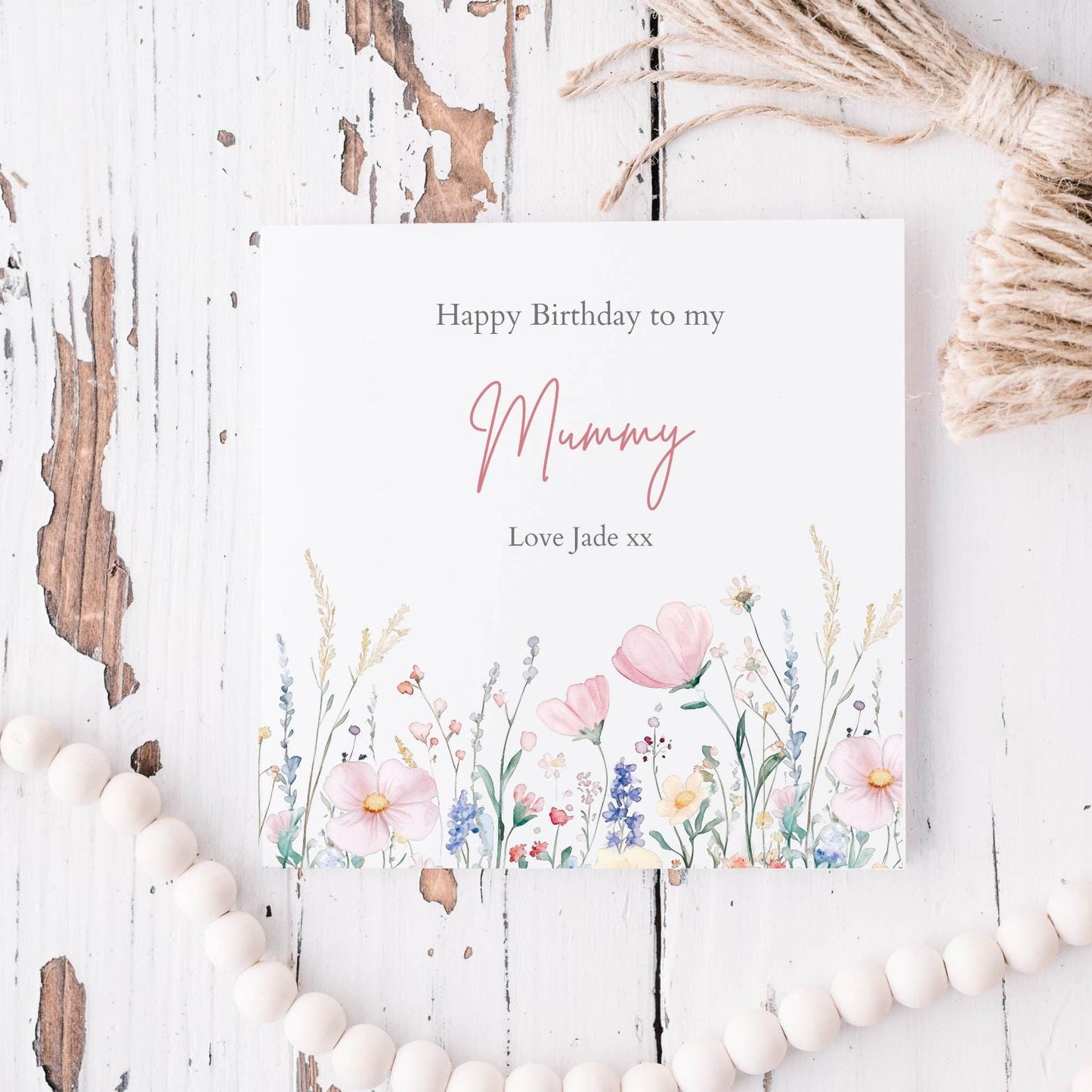 Personalised Mum Birthday Card - Birthday Card for Mum - Flower Garden Card- Personalised Card For Mum