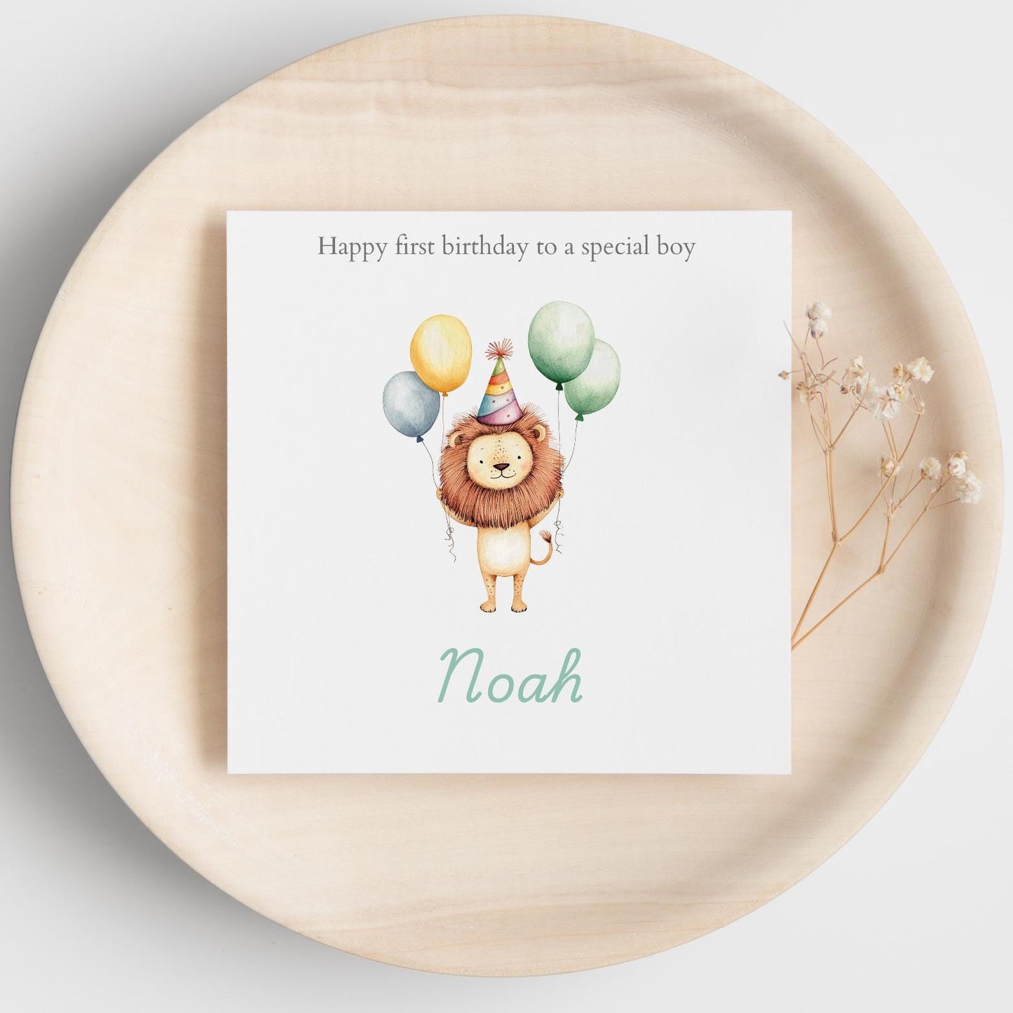Personalised Child Birthday Card Safari Animals |Child birthday Animal Card | First Birthday Card for Boy |Safari Birthday Card for Son RD55