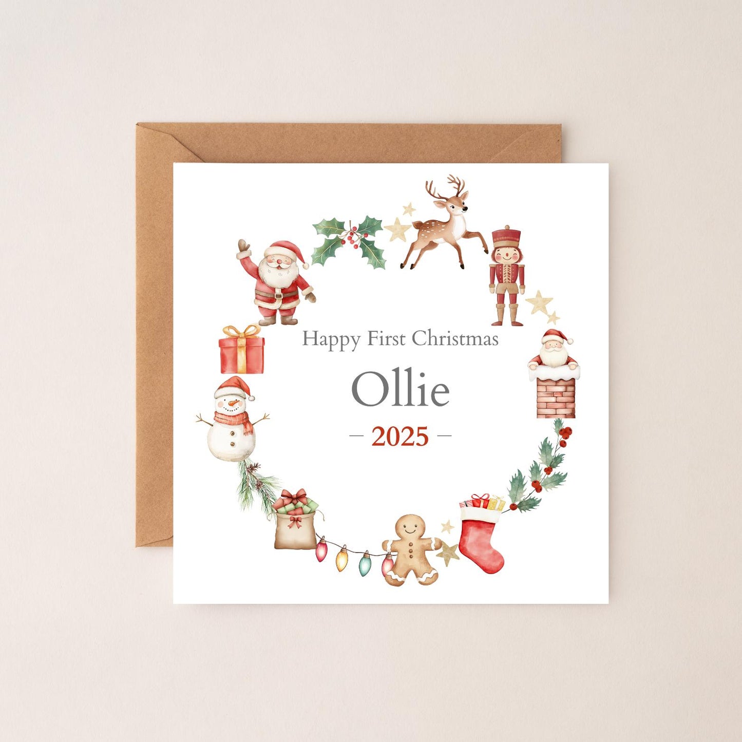 Personalised First Christmas Card|1st Christmas Card for child |2025 Christmas Card | Christmas Card for baby