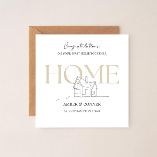 Personalised First New Home Card, Congratulations on your First Home Card, First Home Together Card, Happy 1st Home Card, Colour Options