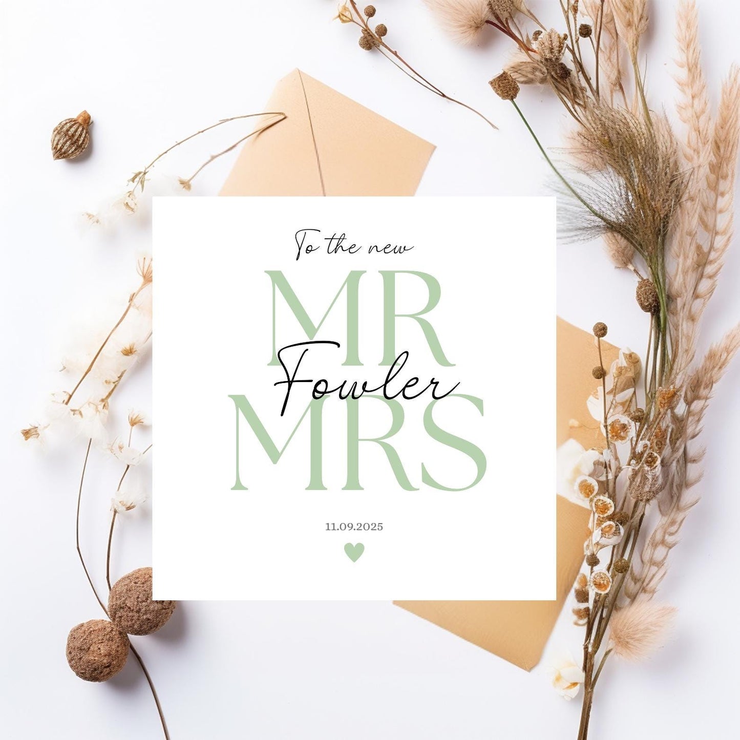 Personalised Mr & Mrs Wedding Card, To the New Mr and Mrs Card, Colour Choices, Wedding Card