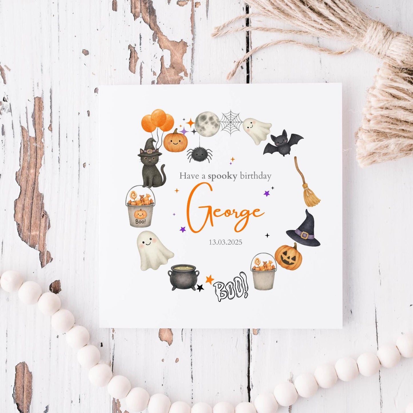 Personalised Halloween Birthday Card| 1st birthday Halloween card | Halloween Card for Boy or Girl