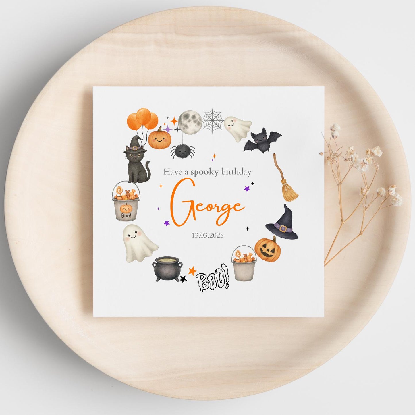 Personalised Halloween Birthday Card| 1st birthday Halloween card | Halloween Card for Boy or Girl