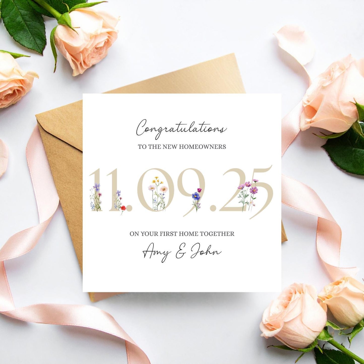 Personalised First Home Card, Congratulations on your First Home Card, First Home Together Card, Happy 1st Home Card With Date