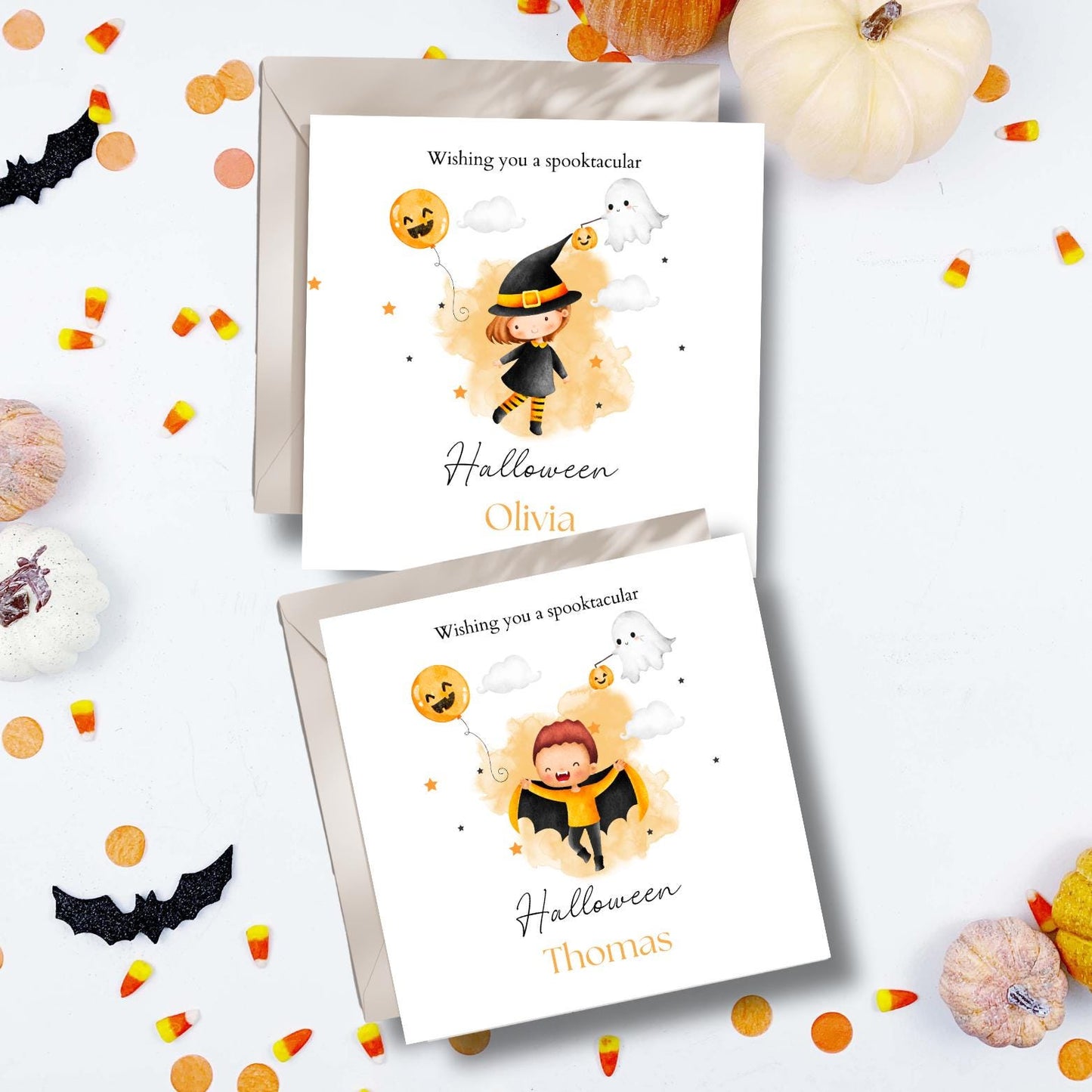 Personalised Halloween Card, Child Halloween Card for Girl and Boy, Halloween Card for her for him