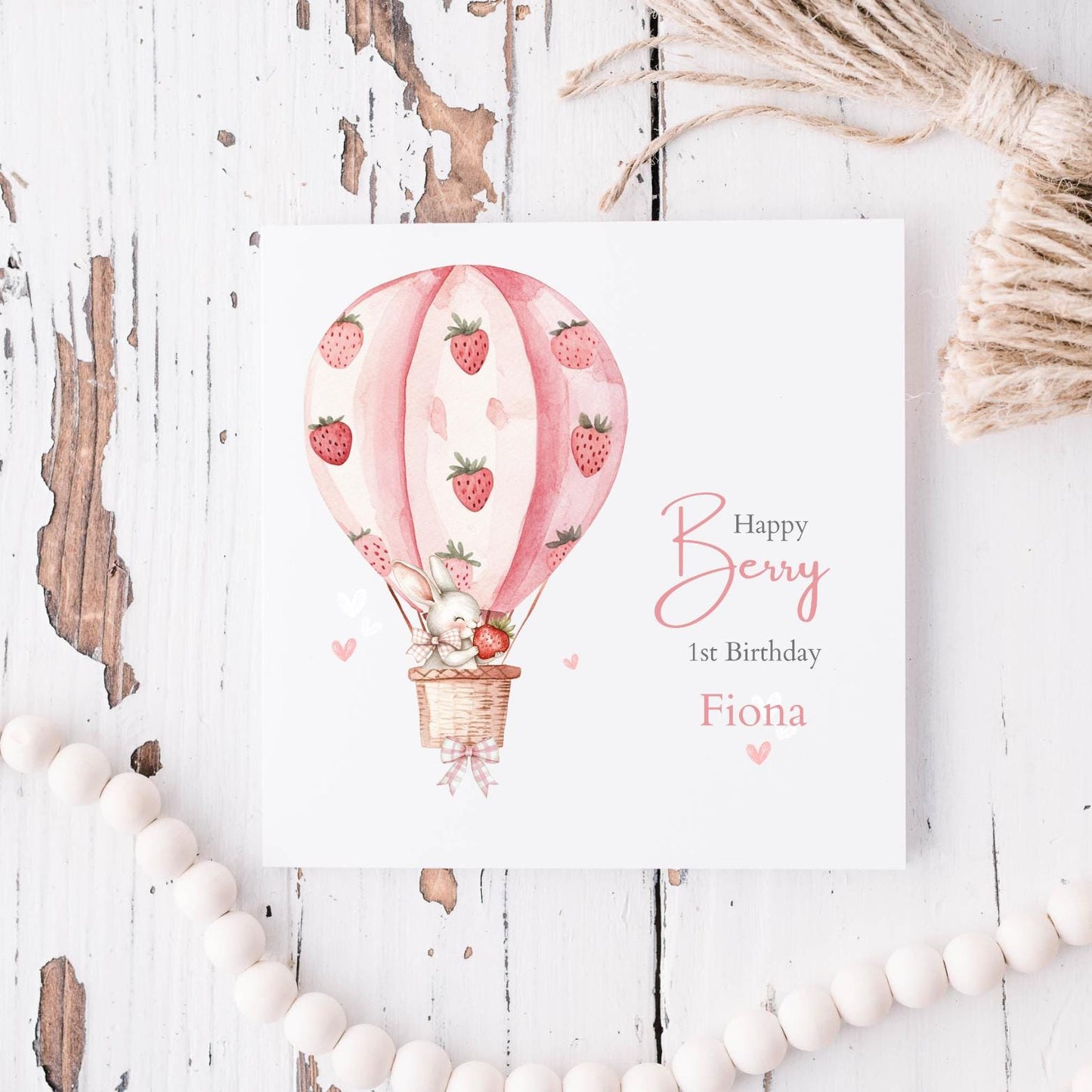 Personalised First Birthday Berry Card| 1st birthday Berry Strawberry Card | First Birthday Card for Girl |Birthday Card for Daughter