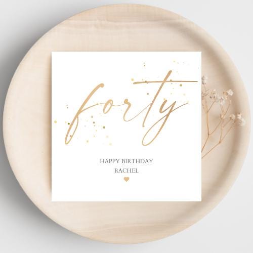 Personalised 30th Birthday Card, Calligraphy Birthday Card, Personalised Gold 30th 40th 50th 60th 70th 90th Birthday Card
