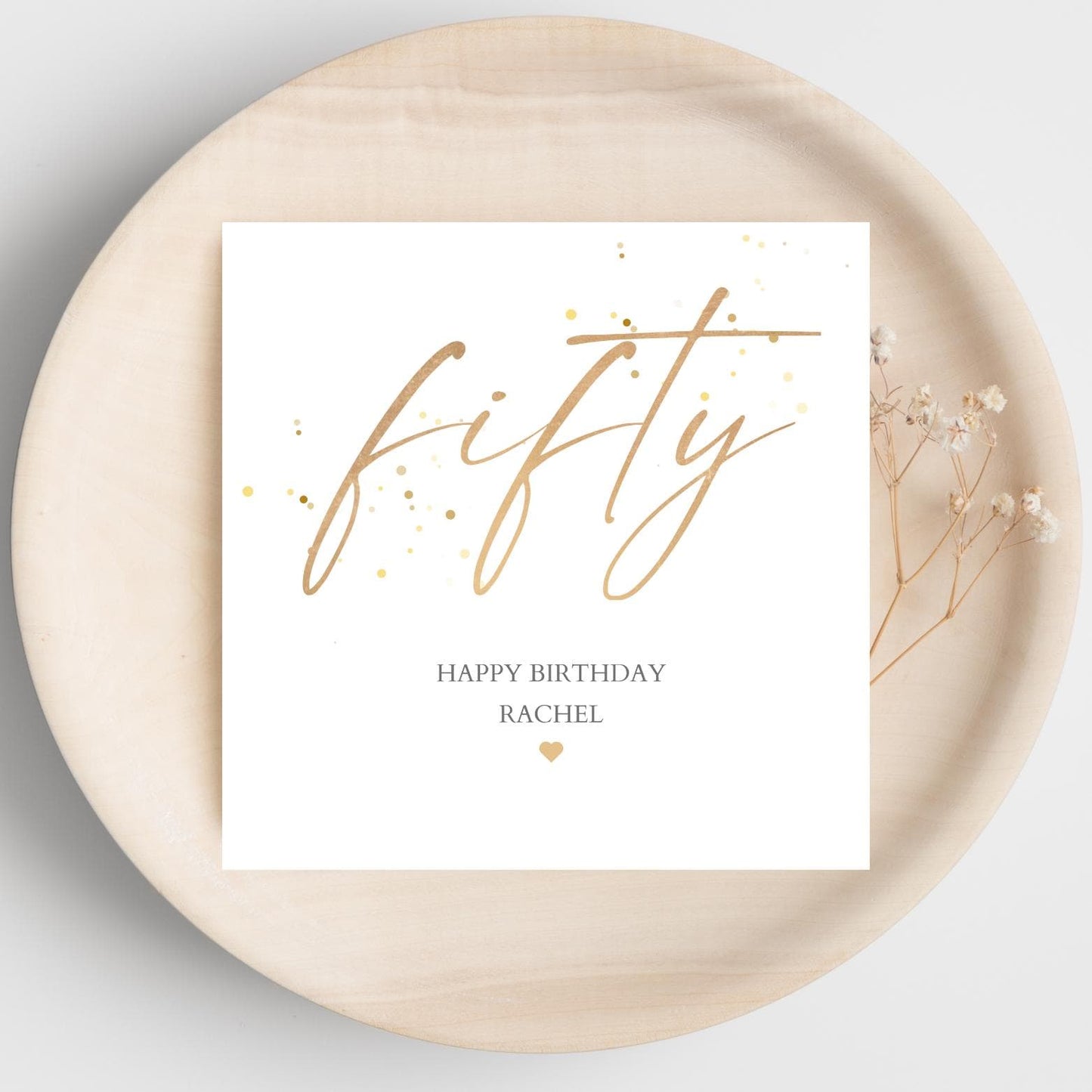 Personalised 90th Birthday Card, Calligraphy Birthday Card, Personalised Gold 30th 40th 50th 60th 70th 90th Birthday Card