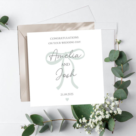 Personalised Mr & Mrs Wedding Card, To the Newlyweds Card, On Your Wedding Day Card Colour Choices, Wedding Card