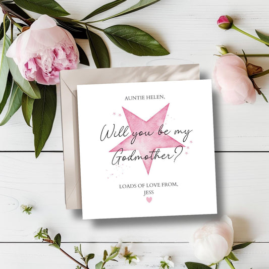 Personalised Will you be my Godmother, Godfather, Godparents Card, Godparent Proposal Card, Godmother Proposal Card, Godfather Proposal card