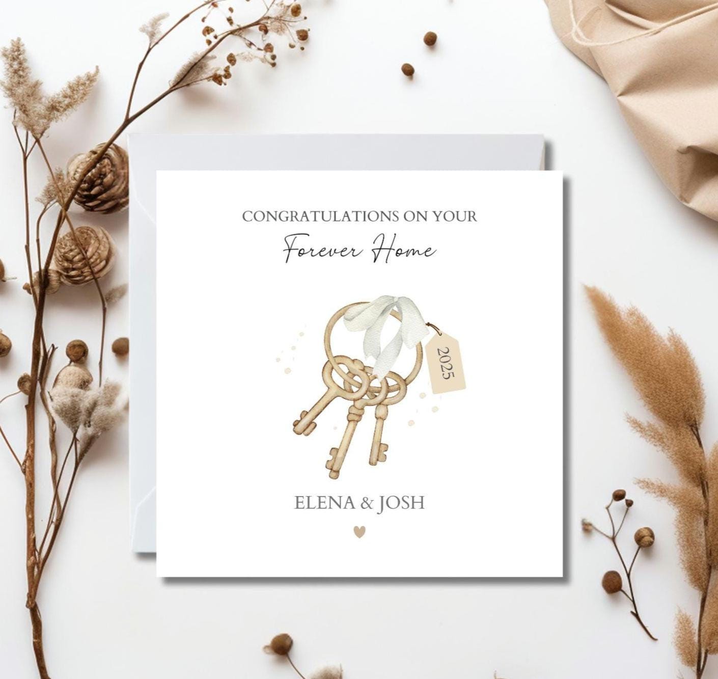 Personalised Forever Home Card, Happy Dream Home Card, First Home Together Card, Forever Home Card, Neutral New Home Card