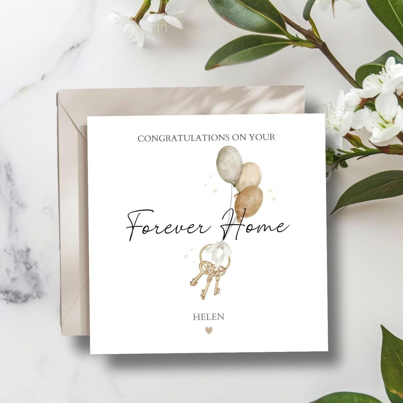 Personalised Forever Home Card, Happy Dream Home Card, First Home Together Card, Forever Home Card, Neutral New Home Card